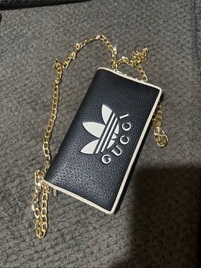 Adidas X Gucci GG trefoil Chain Wallet Purse Shoulder cross bag new strapreplace